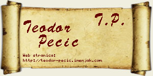 Teodor Pecić vizit kartica